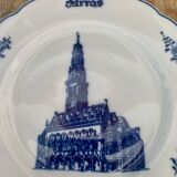 Plate porcelain of Arras Caudron Cathedral decoration