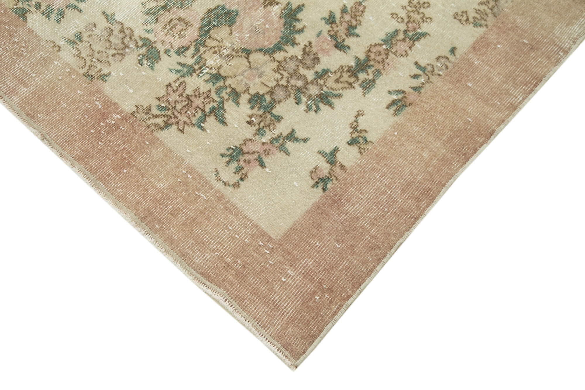 Handwoven anatolian beige carpet 147 cm x 246 cm