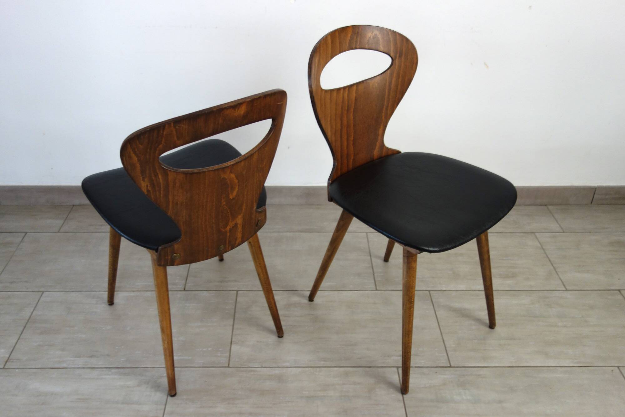 2 Baumann chairs, ant model, 50s-60s
