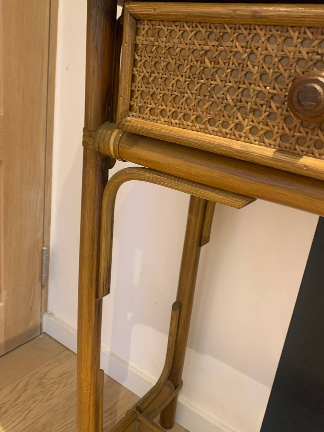 Vintage rattan console