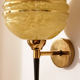 Yellow ochre speckled wall lamp, Clichy opaline, 40s