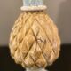 Pied de lampe ananas, bois peint à la main, années 50