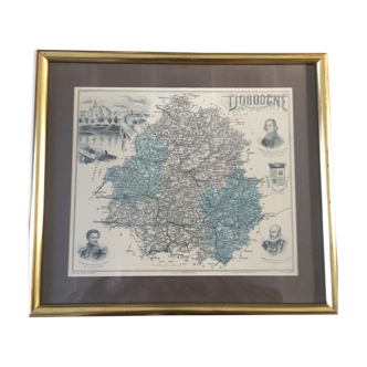 Ancient engraving of region "the dordogne"