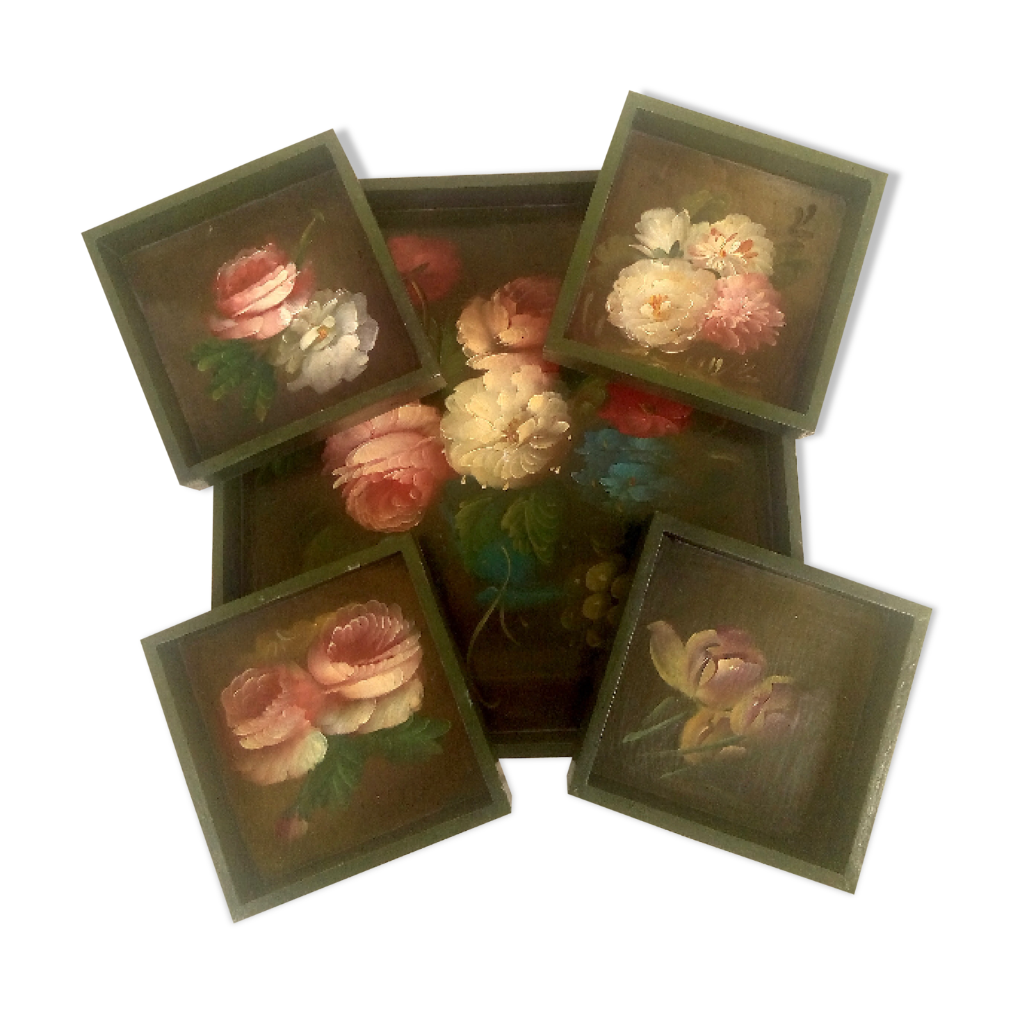 Hand-painted flower tray 5 in 1