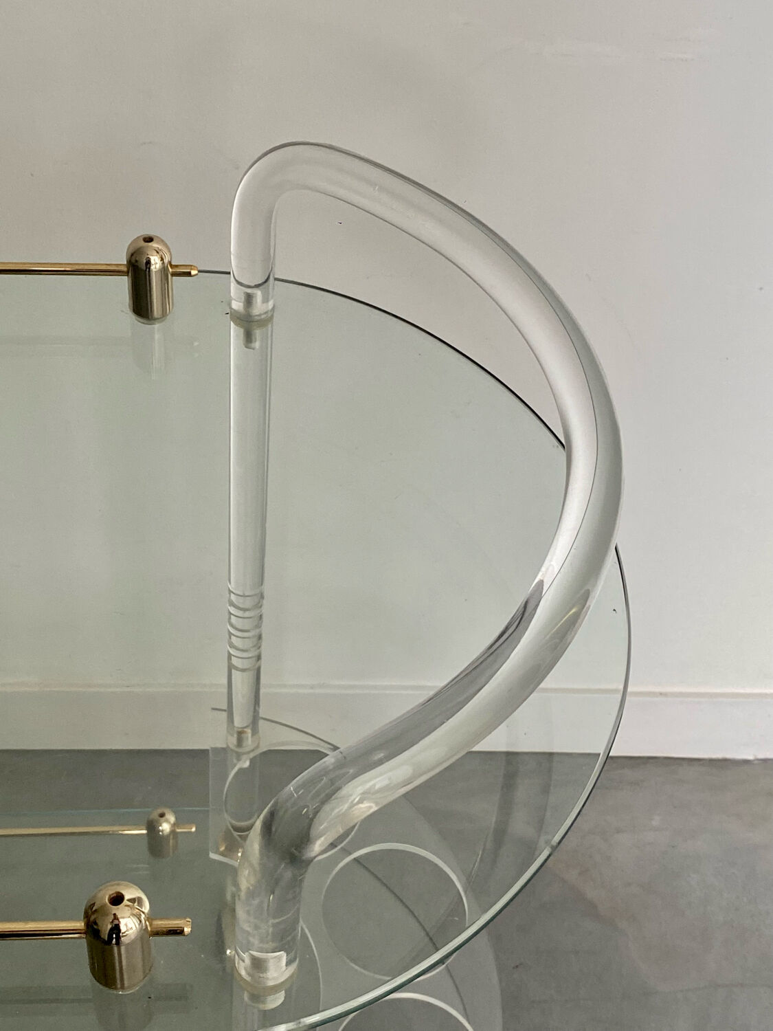 Plexiglass and glass rolling table