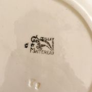 2 flat ironstone plates, Carnations, Creil and Montereau