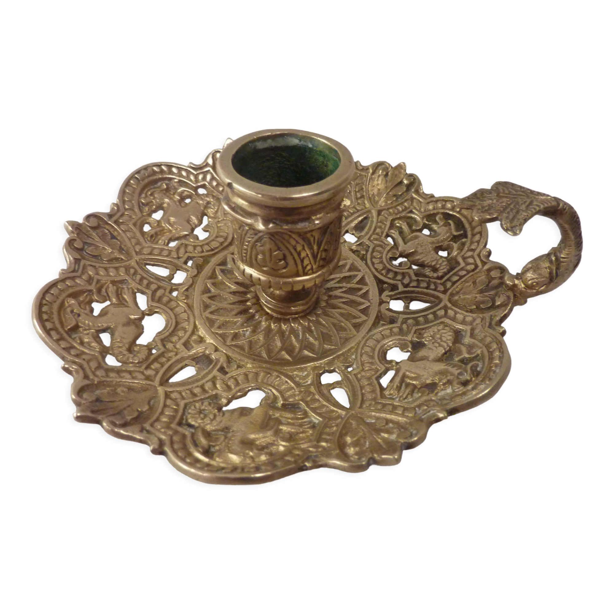 Hand boougeoir, cellar rat, openwork bronze