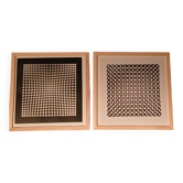 Two Vintage Vasarely Tableaux - Optical Art - Wooden Frames 30x30cm