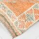 Apricot Tones Vintage Turkish Runner Rug, Oushak Wool Hallway Carpet