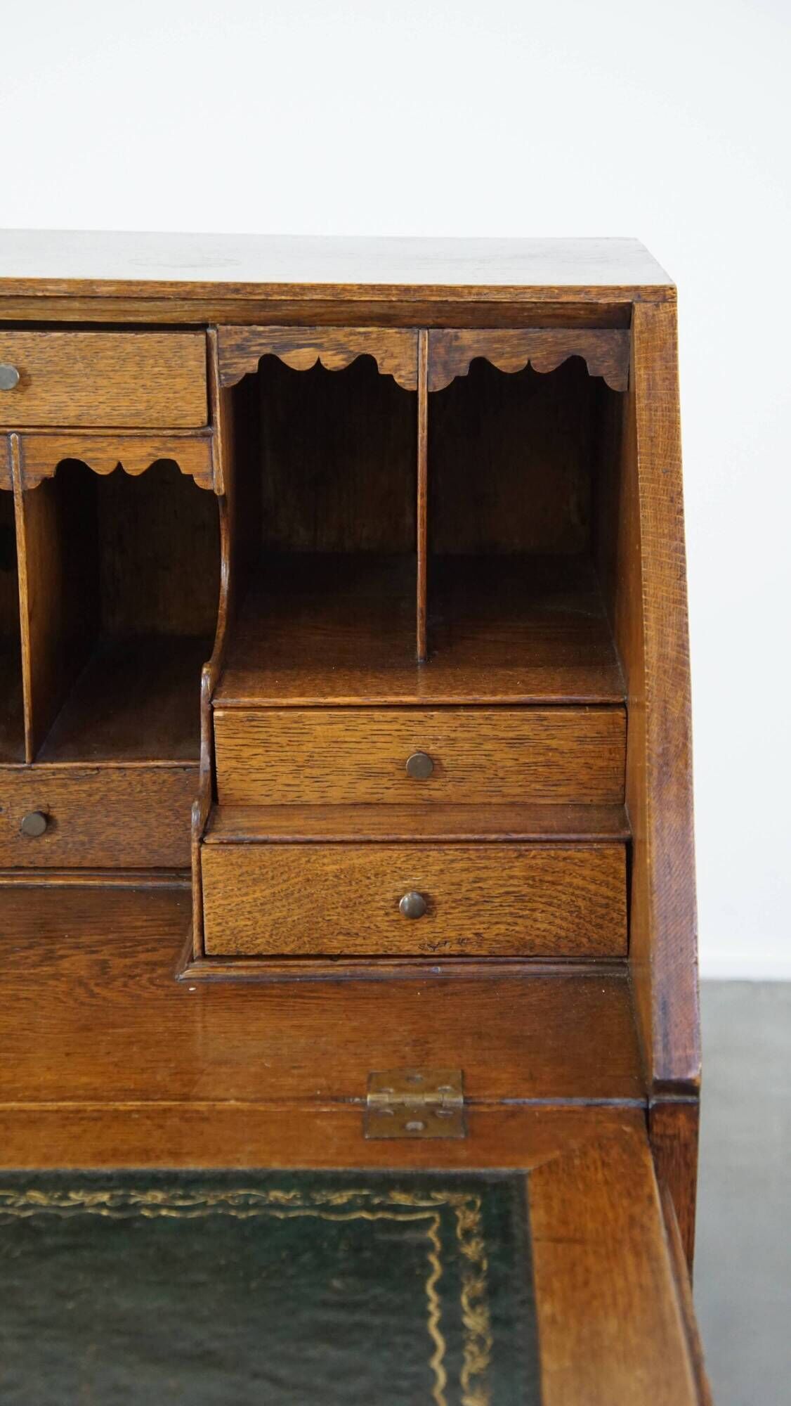 Large antique English oak secretaire from the 18th century