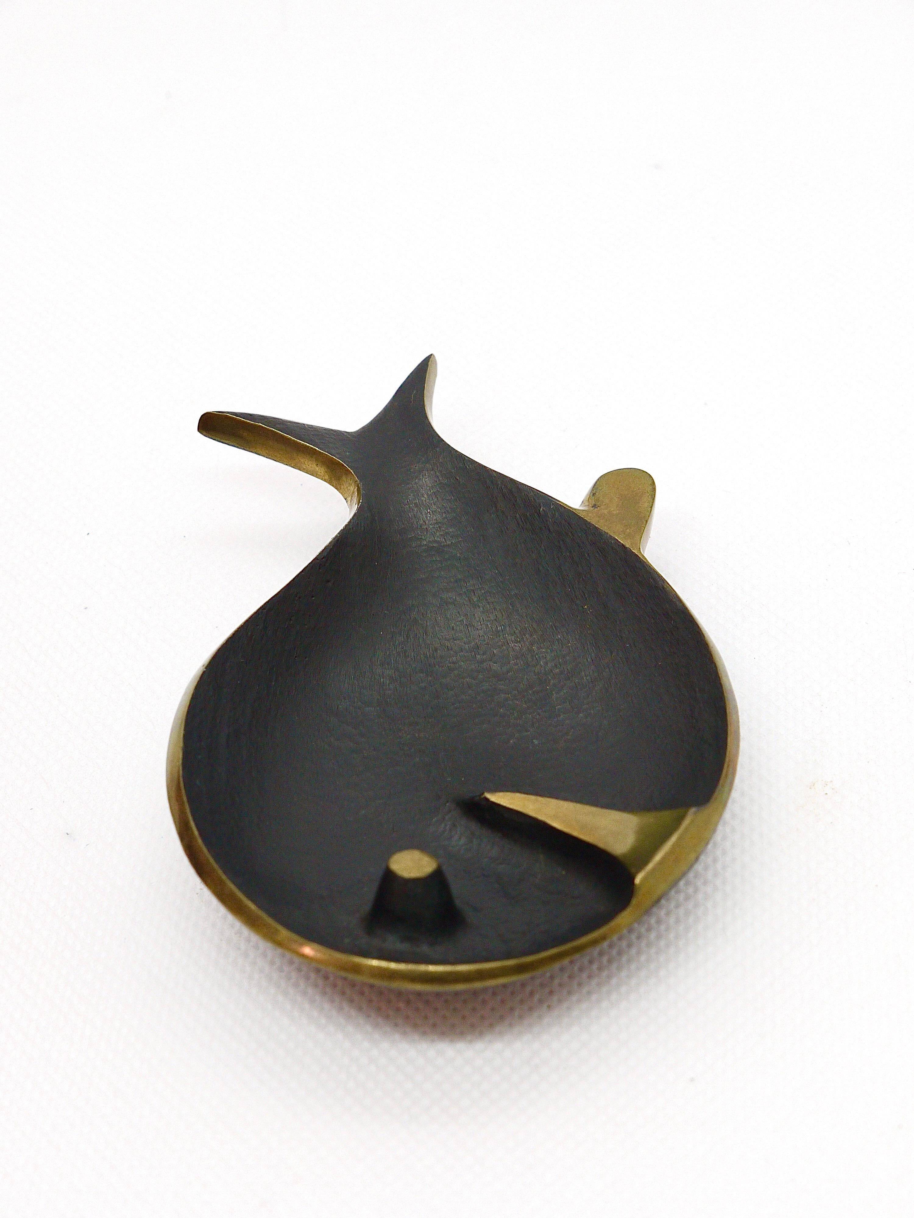Bol/Mégotine Fish in Brass Mid-Century by Walter Bosse, Herta Baller, 1950s