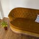 Old gold toad bench