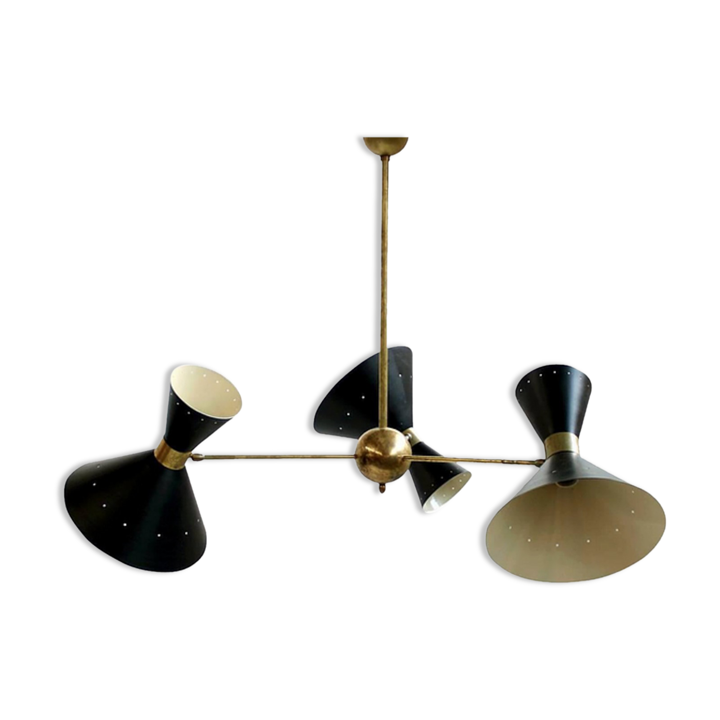 Lustre italien trompette en laiton