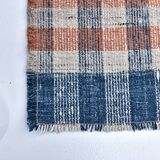 85x325 cm Runner Rug, Blue Terracota Hand made Rug, Made With Wool.