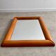 Old mirror in solid elm design from the 70s vintage brutalist style