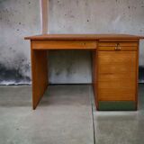 Vintage desk with rolling doors