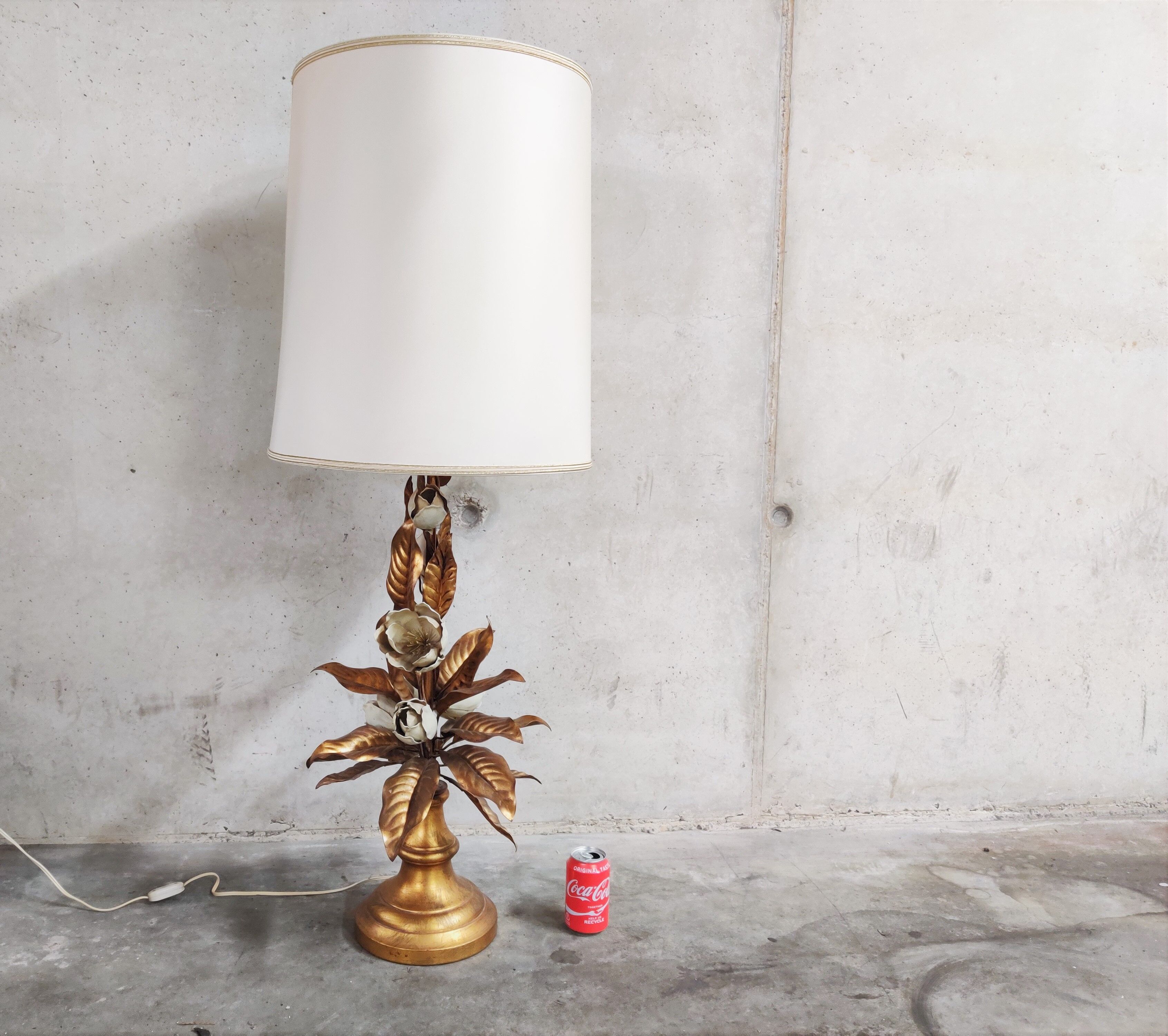Vintage floral table lamp, 1960s