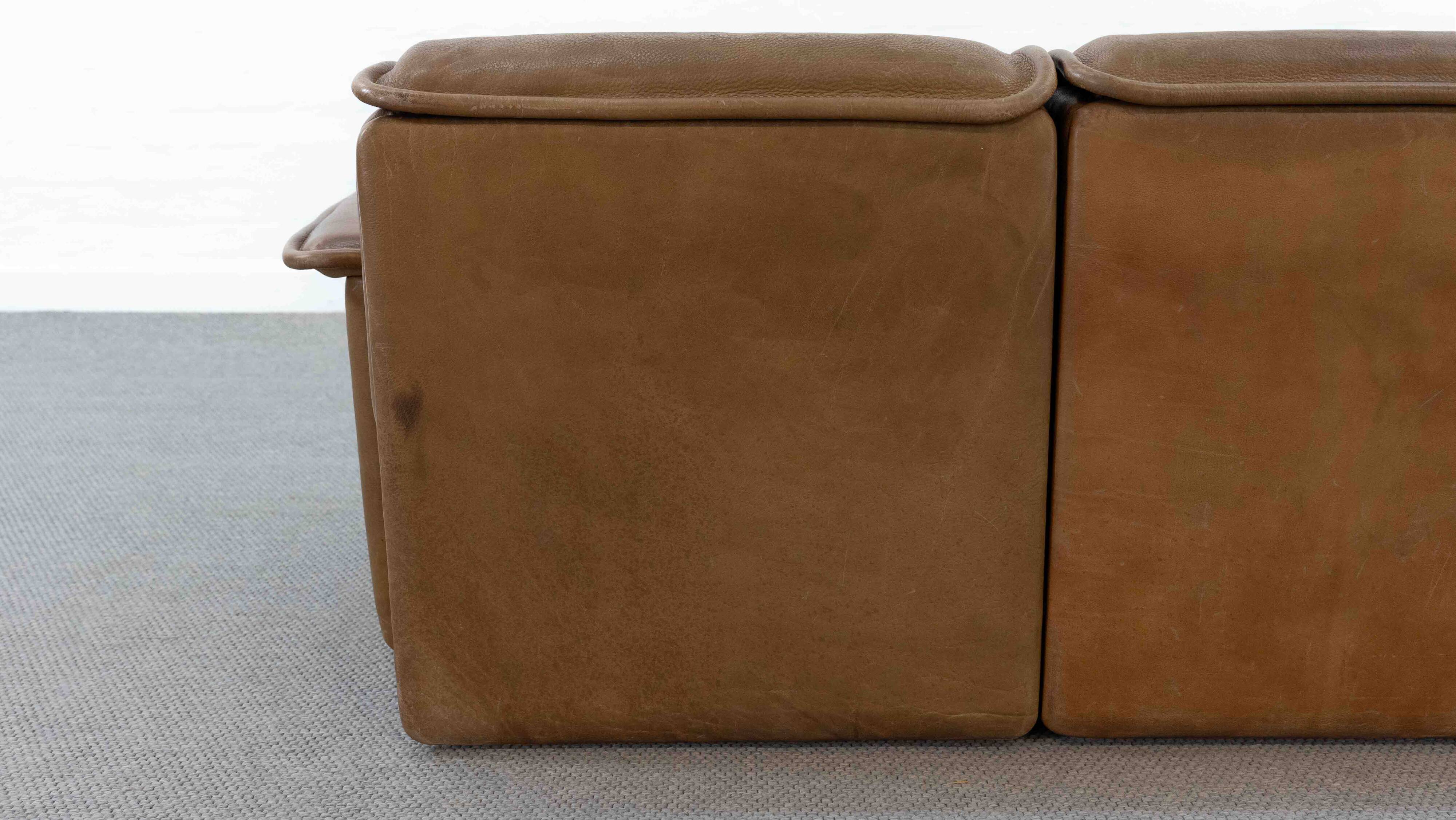 Modular De Sede Sofa DS-12 in cognac leather, 70s