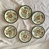 Set of 6 Boch La Louvière flat plates - Argenteuil series