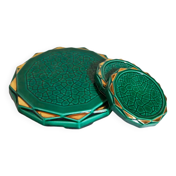 Dessous de plat et dessous de bouteilles en barbotinevintages