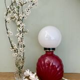 Vintage ceramic and opaline lamp