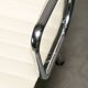 Charles & Ray Eames EA108 Dining Chair in Polished Aluminum and White leath