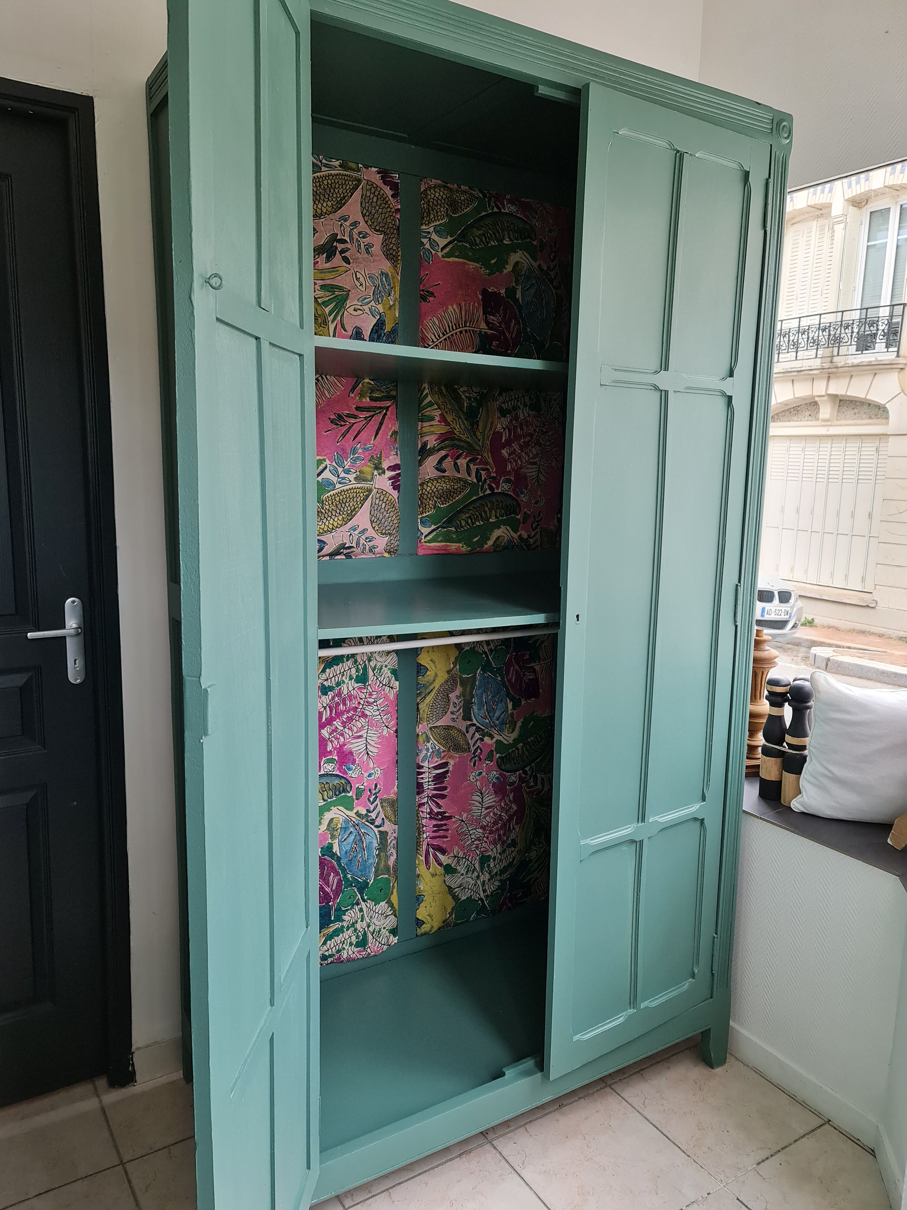 Parisian wardrobe green sage interior ouatine