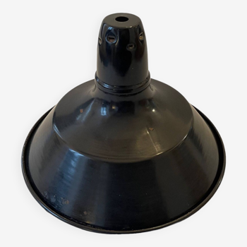 Large industrial lampshade in black enameled sheet metal, vintage 1950 N1