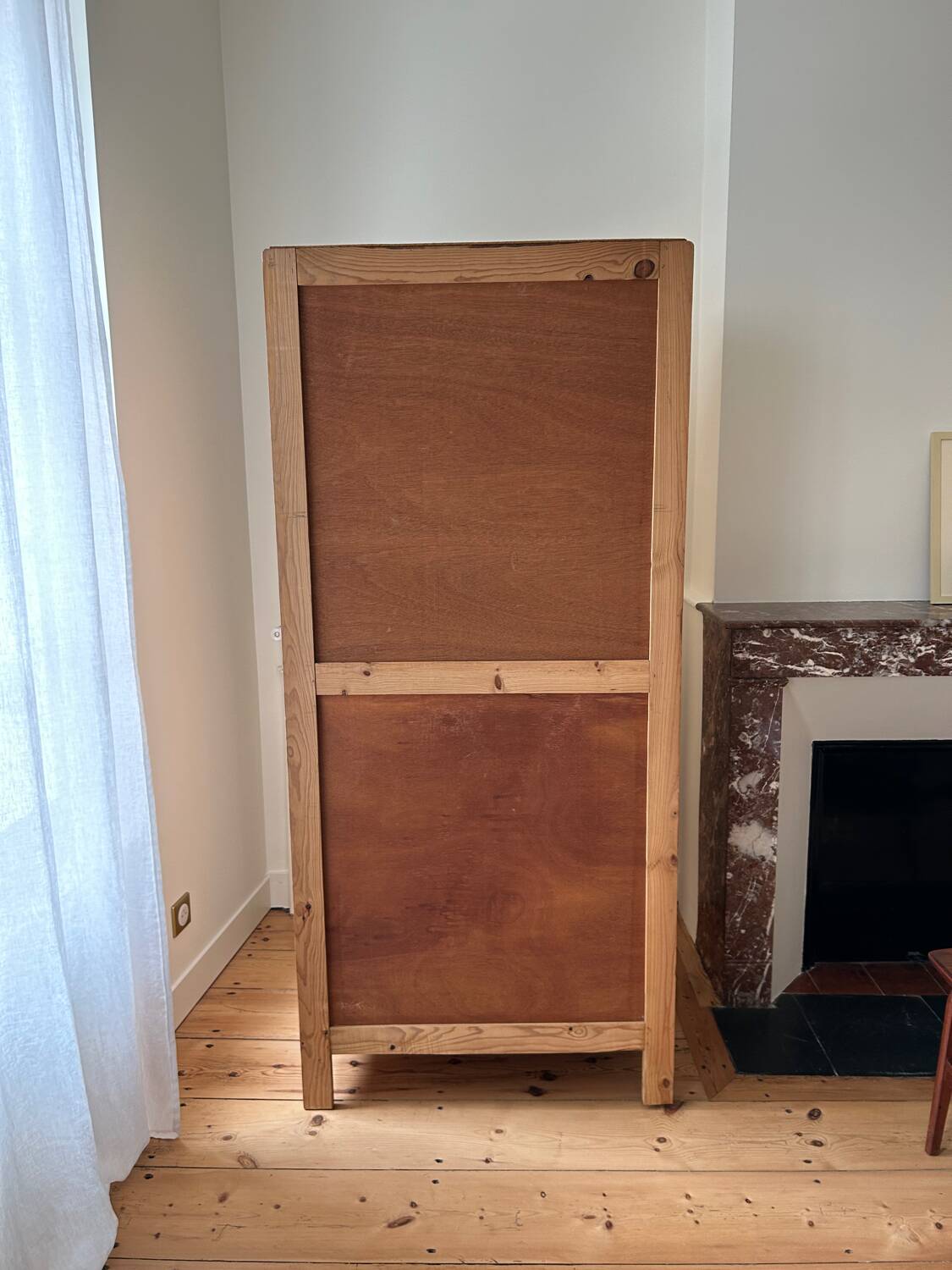 Vintage raw wood cabinet