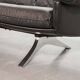 De Sede Black Leather Strap Stitched Three-Seat Sofa DS31. Switzerland, 60s