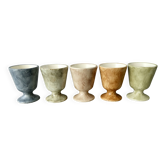 5 signed ceramic coffee cups, Jean-Pierre Viot, Château le Ruffec 73