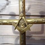 Masonic chandelier with 3 branches in bronze