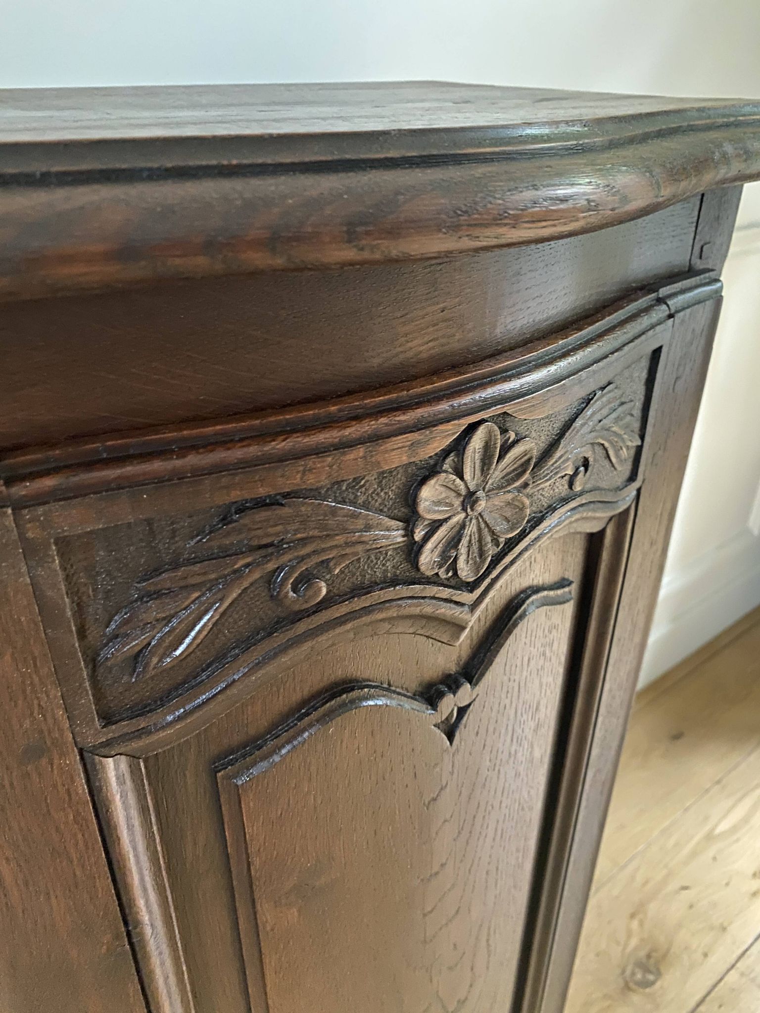 Jam cupboard, entrance furniture, antique carved solid oak occasional furniture