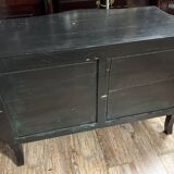 Curved Louis XV Baroque style chest of drawers in lacquered wood