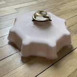 Vintage opaline pink glass lampshade from Czechoslovakia 250912