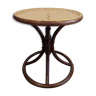Table d'appoint en bois courbé et rotin
