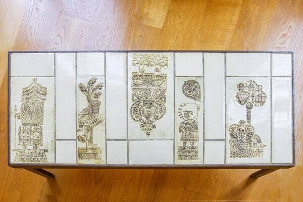 Table basse vintage en céramique de Roger Capron