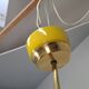 1970s Ludib Mid-Century Pendant Lamp in Yellow Metal, Brass and Glass