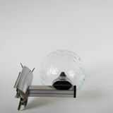 Chrome and molded glass wall lamp, 1970