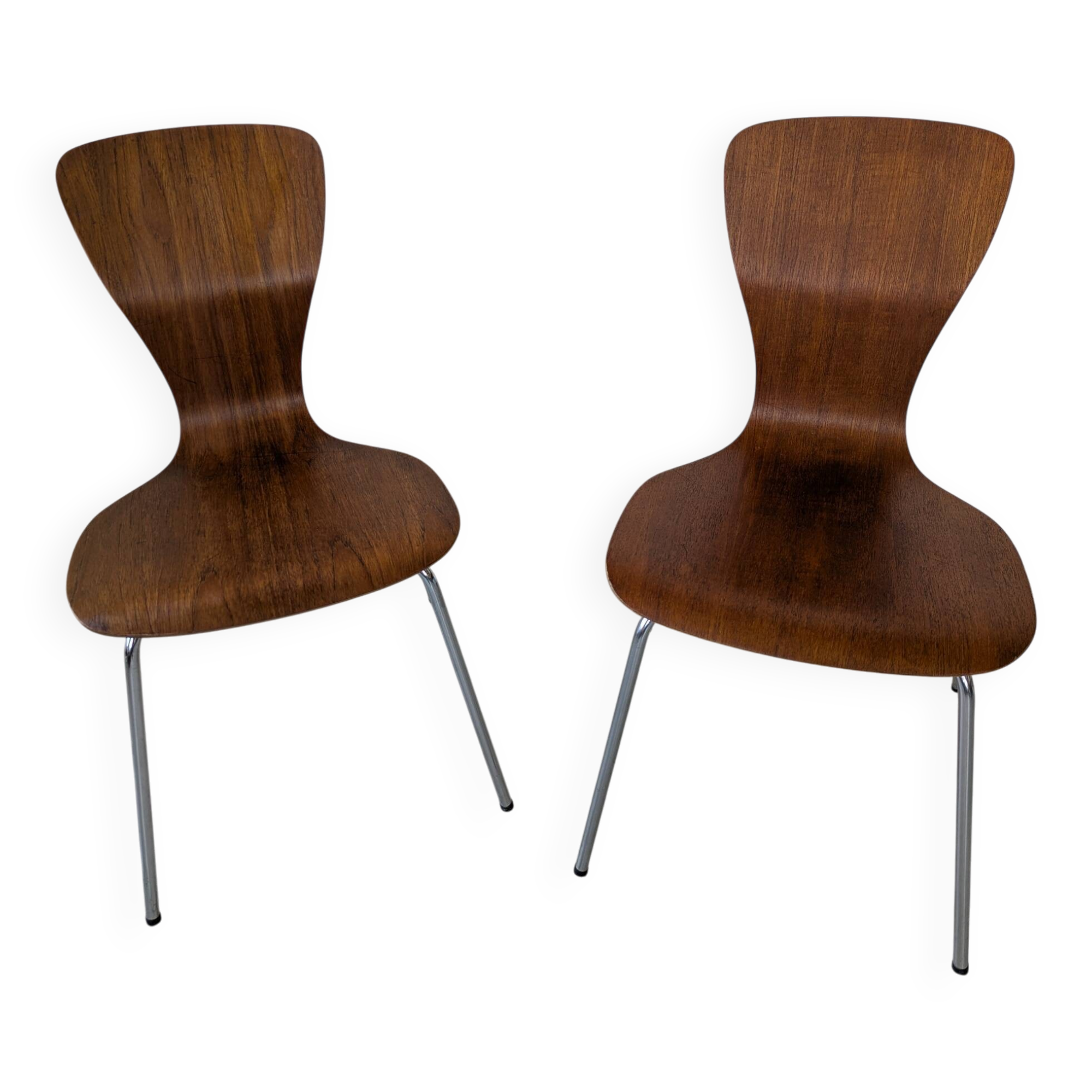 Paire de chaises en teck Tapio Wirkkala pour Asko