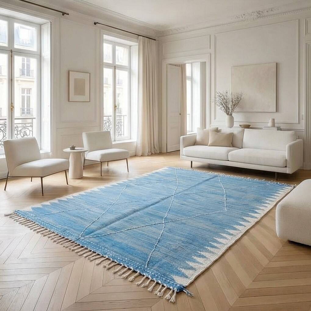 Blue Zanafi Moroccan rug 200x300 cm