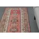 1970s Vintage Turkish Handmade Wool & Cotton Pink Runner Rug 82x359