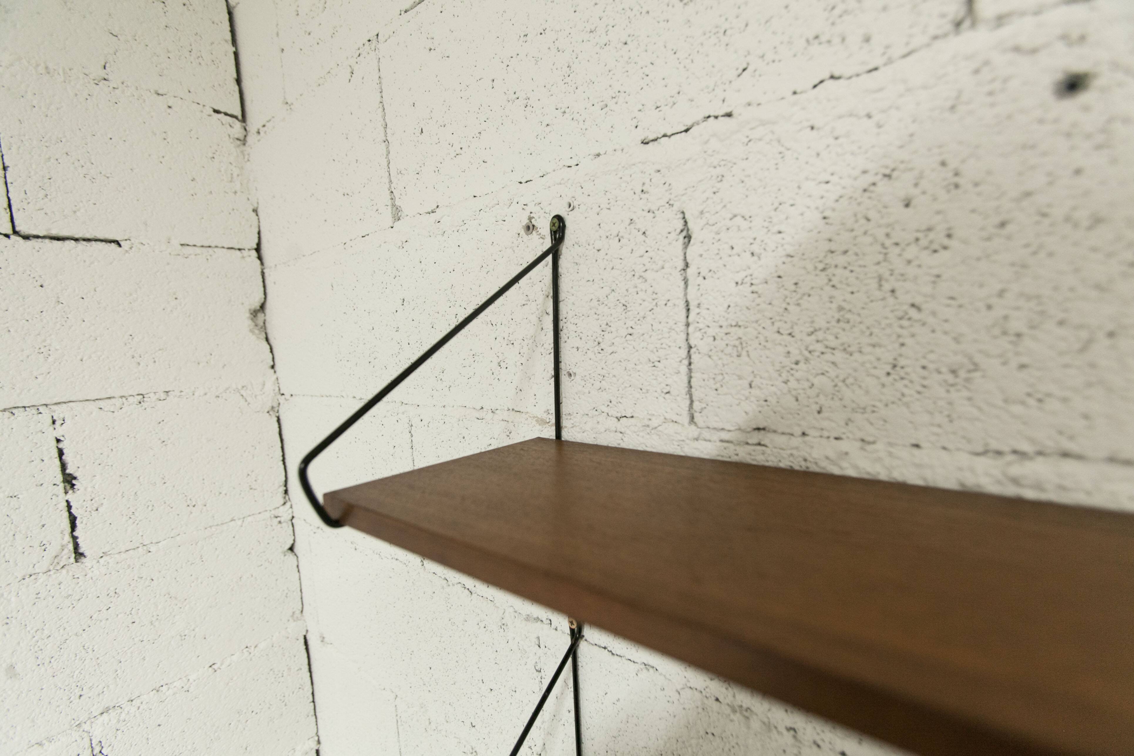 1960s string shelf 2 shelves with 4 triangular shelves