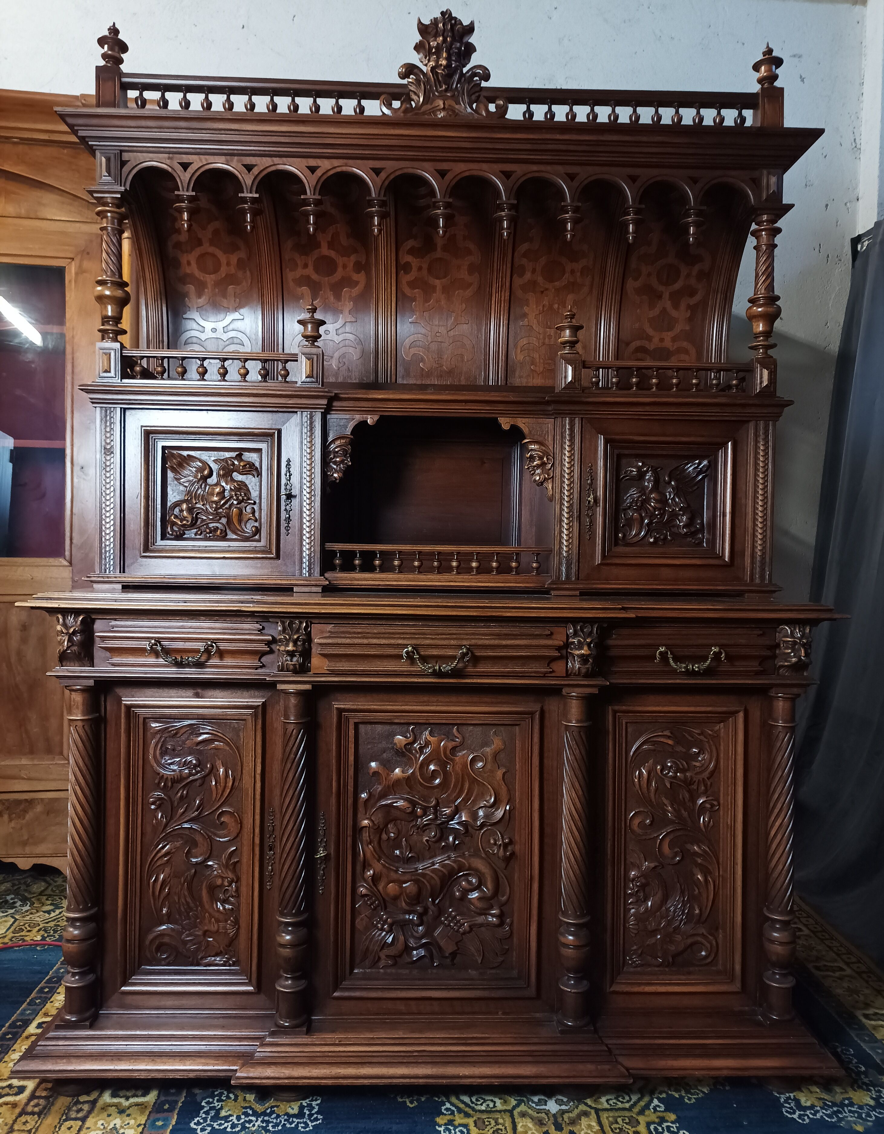 Renaissance walnut sideboard