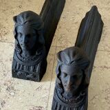 Chenets antique cast iron vintage