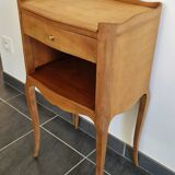 Solid cherry bedside table - Louis XV style - Signed DR