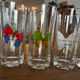 Set of 6 vintage glasses with butterfly decoration – 70s/80s