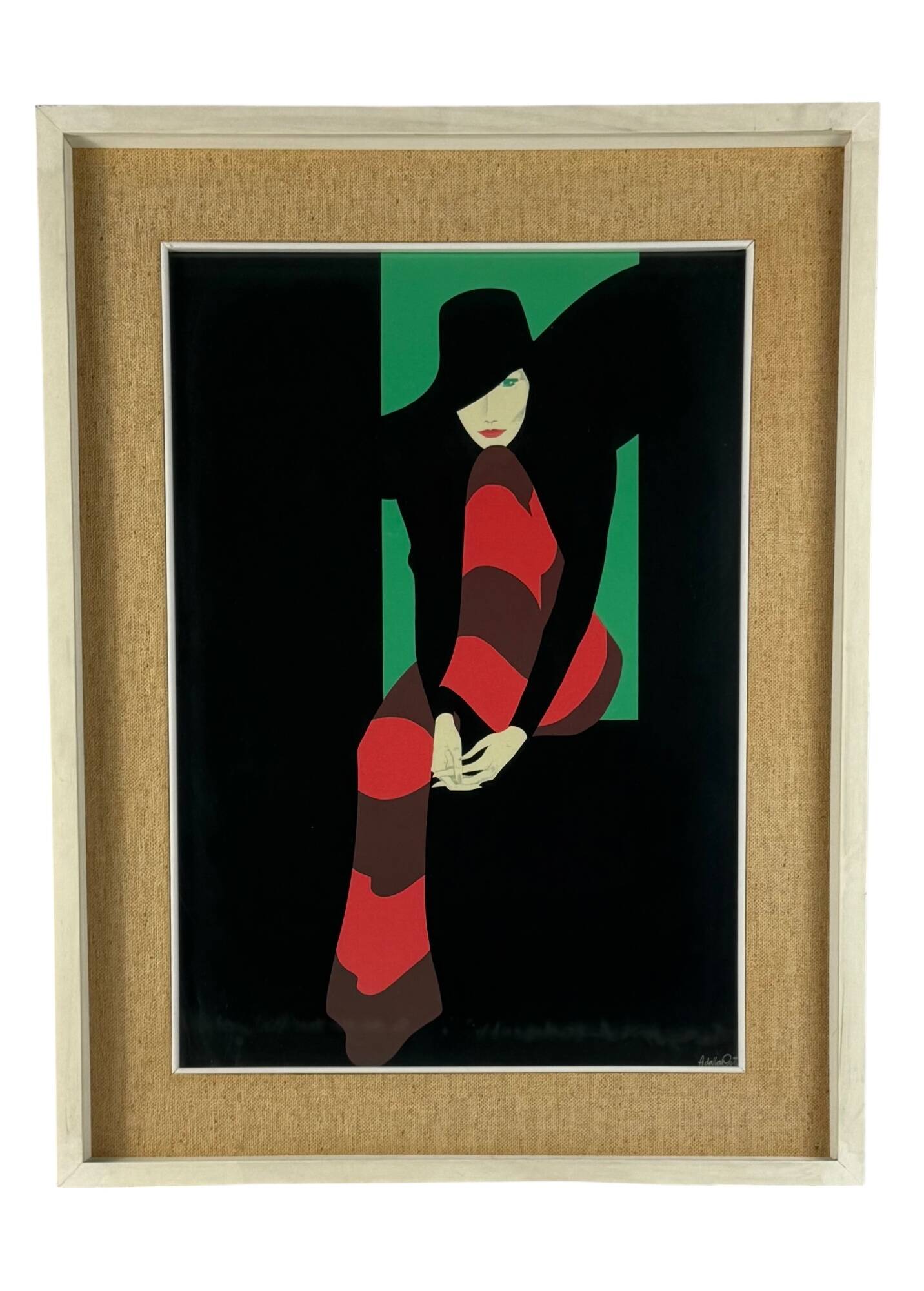 Amleto Dalla Costa, original serigraph framed, Milan Italy 1980s