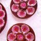 Service oyster plates and presentation dish Vallauris signed Marius Giuge vintage pink