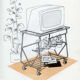 Kitsch art print from the 1950s/60s, modern décor. WROUGHT IRON TV stand.